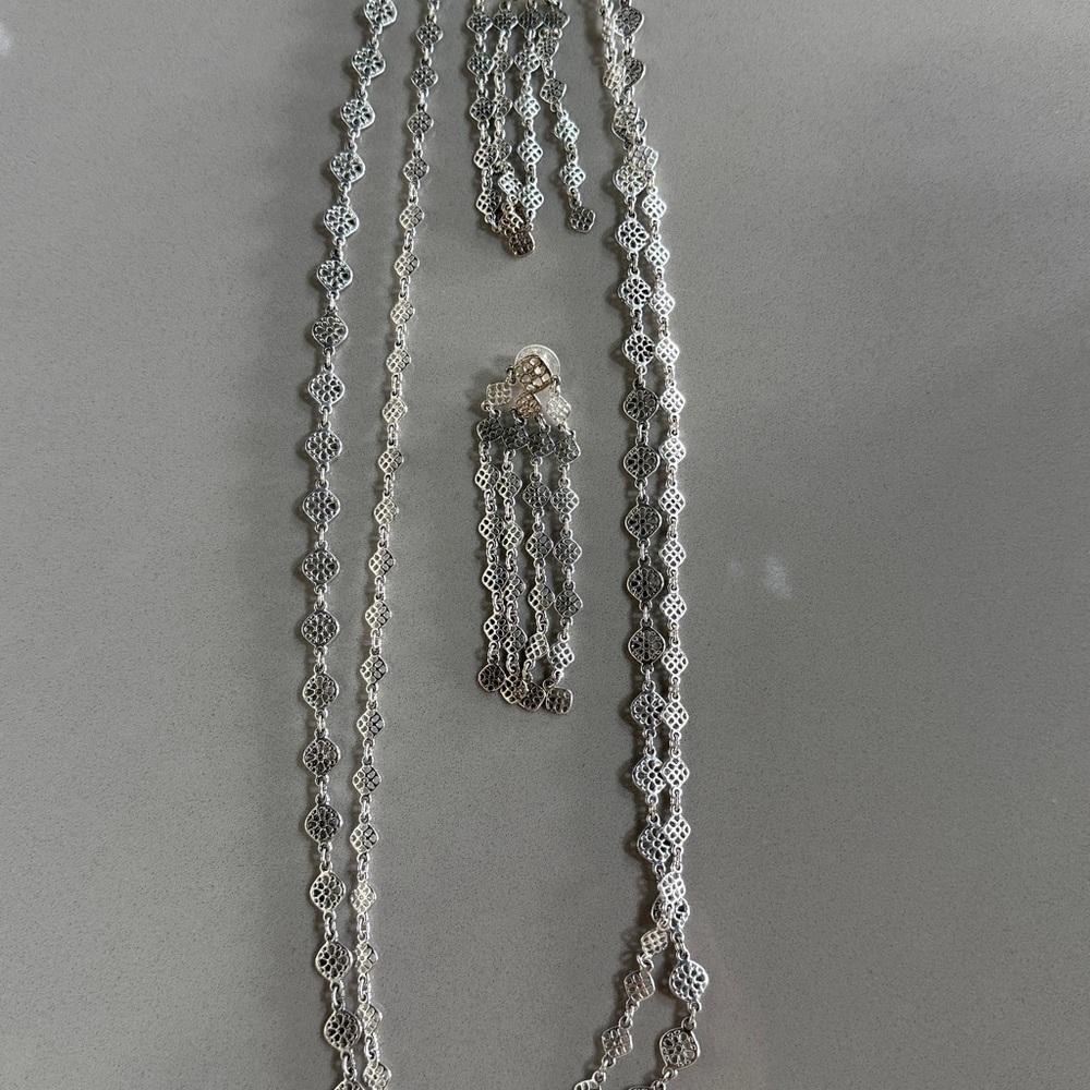 Stella & Dot Silver Twisted Rope Earrings